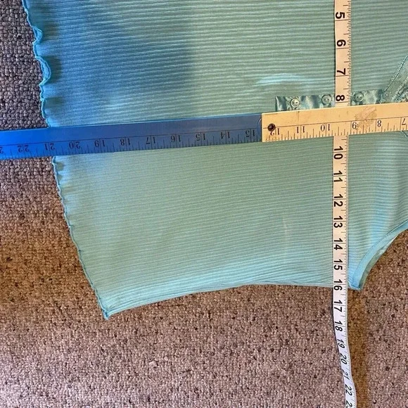 VTG Vanity Fair Fairy Cami Tank Top Size L Light Blue Babydoll Lace & Satin Trim - Picture 2 of 8